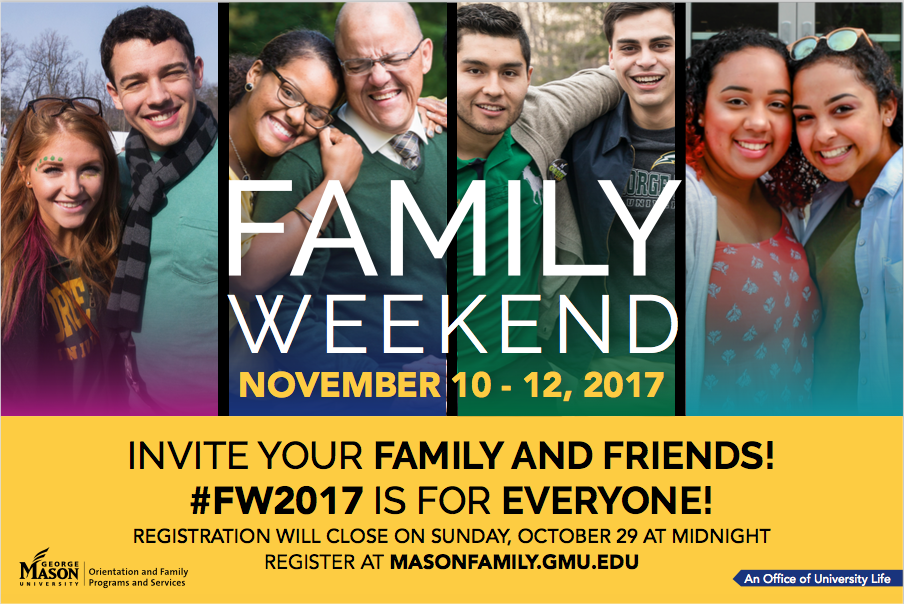 Family Weekend is for everyone - Invite your family and friends!